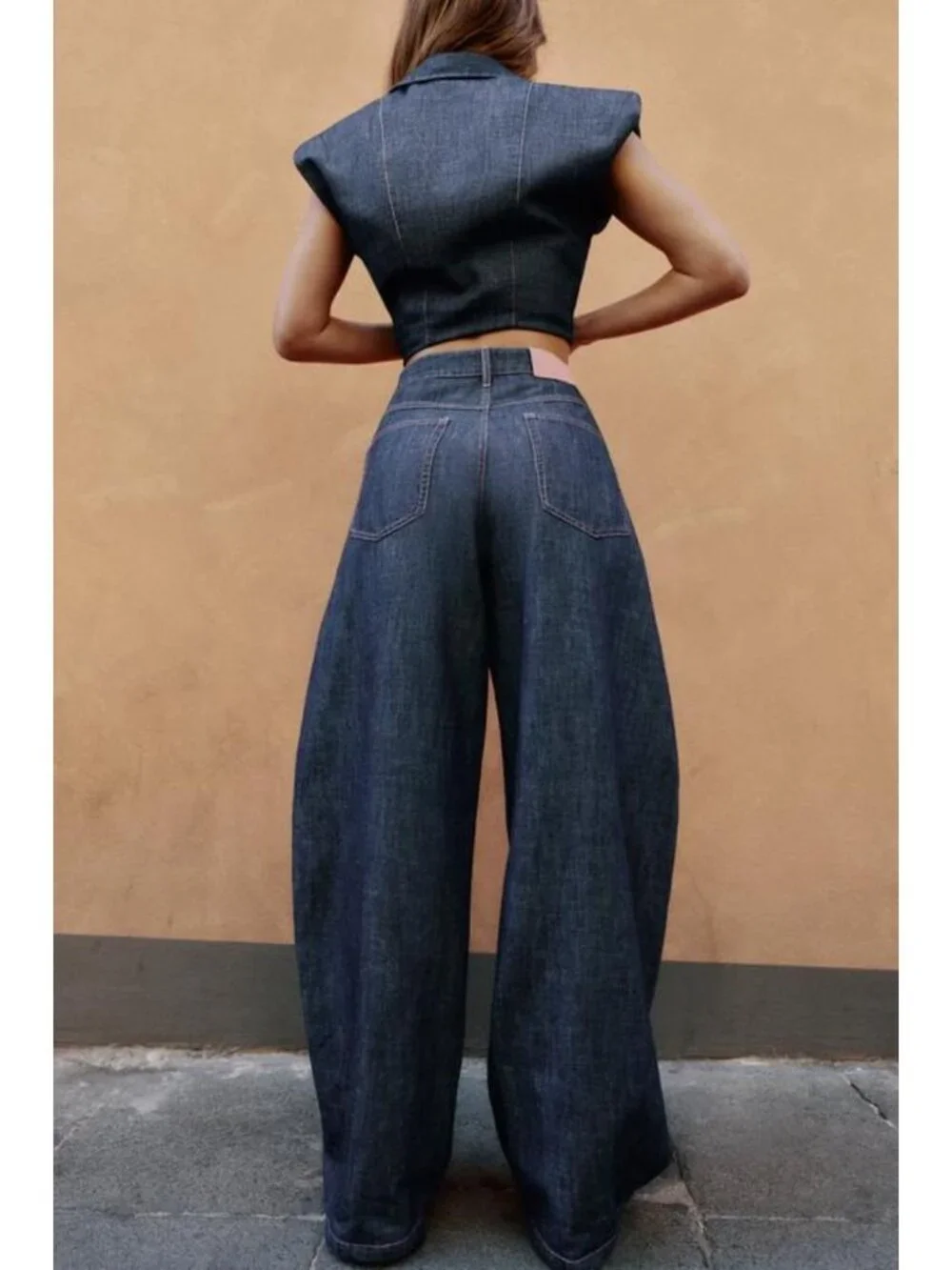 ZARA LINEN BARREL PANTS